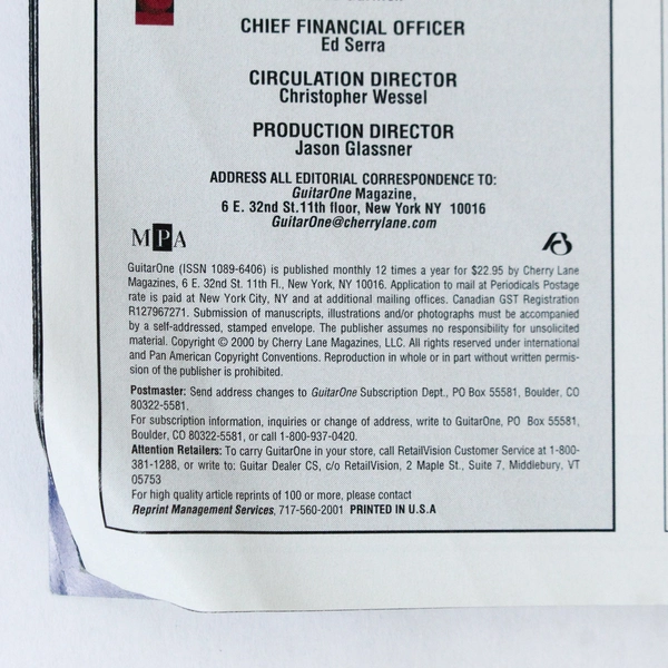 Guitar One Magazine September 2000 A Perfect Circle Pete Townshend The Who