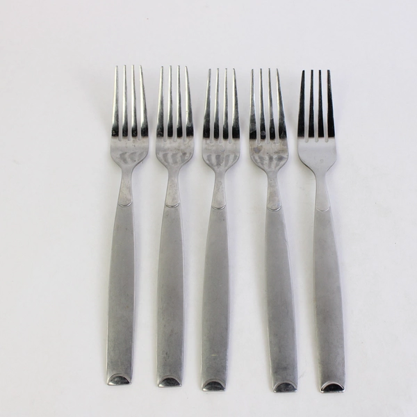 Lot Of 5 Cambridge Flatware Kiona Sand Stainless Regular Forks