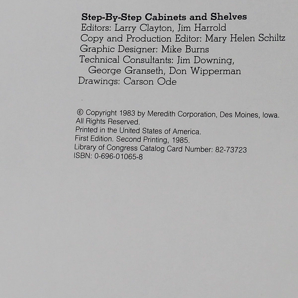 Step By Step Cabinets & Shelves Book by Better Homes & Gardens 1983