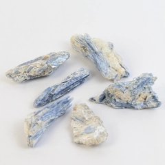 Lot of 6 Raw Rough Blue Kyanite Stones (2.5"-3.5") Healing Crystals 317Grams