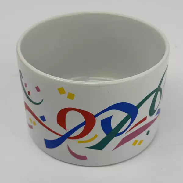Vintage FTD Ceramic Bowl Ribbons and Confetti