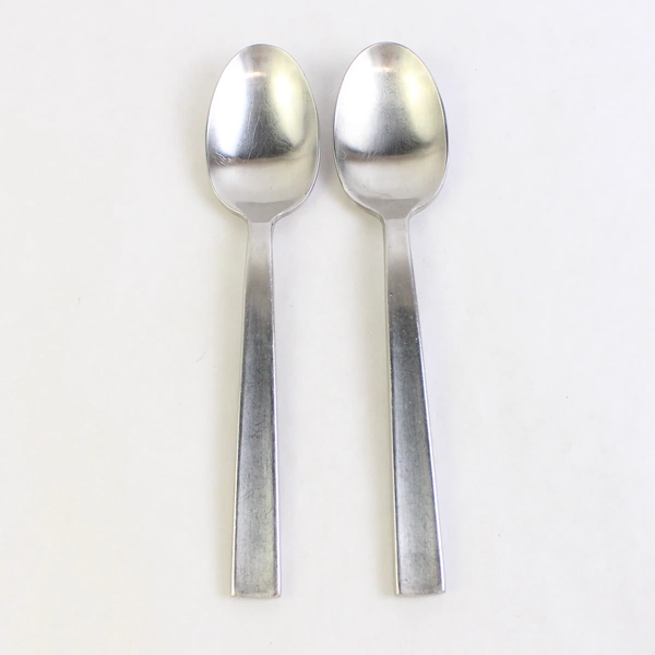 Lot of 2 Cambridge Destiny Satin Place Oval Spoons, 8 1/8" Stainless Flatware
