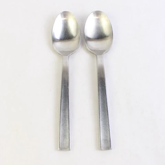 Lot of 2 Cambridge Destiny Satin Place Oval Spoons, 8 1/8" Stainless Flatware