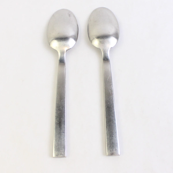 Lot of 2 Cambridge Destiny Satin Place Oval Spoons, 8 1/8" Stainless Flatware