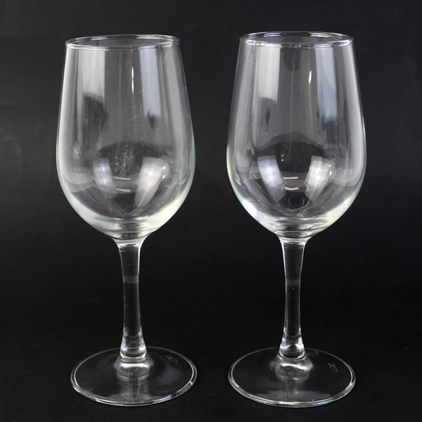 Set Of 2 Deli Glass Crystal Wine Glasses 7.75" Tall