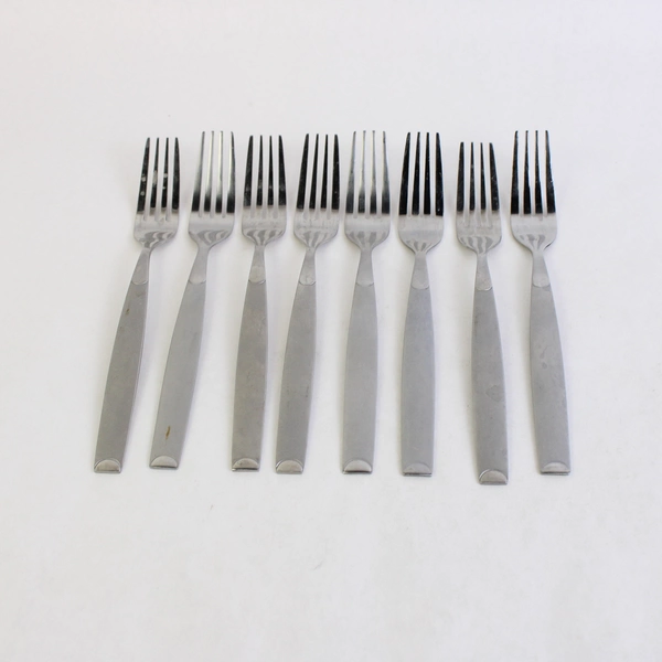 Lot Of 8 Cambridge Flatware Kiona Sand (Stainless) Salad Forks
