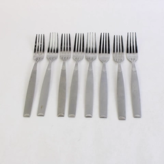 Lot Of 8 Cambridge Flatware Kiona Sand (Stainless) Salad Forks