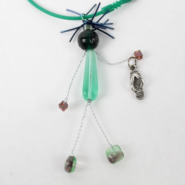 Sand Lake Designs Dude Charming Glass Bead Necklace Silicone Cord