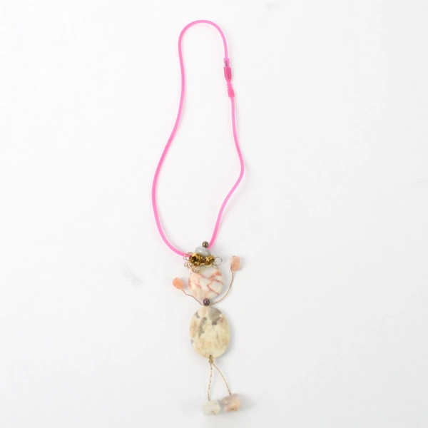 Sand Lake Designs Auntie Agate Stone Beads Necklace Silicone Cord