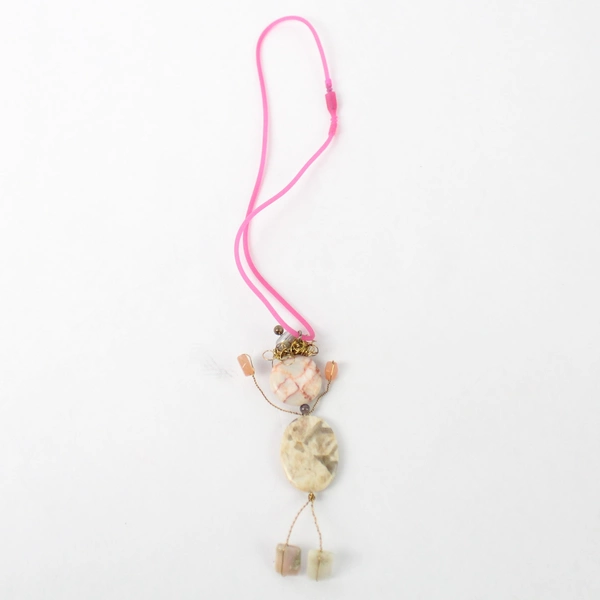 Sand Lake Designs Auntie Agate Stone Beads Necklace Silicone Cord