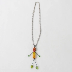 Sand Lake Designs Where's My Laptop Lampwork Beads Necklace Silver-Tone Chain