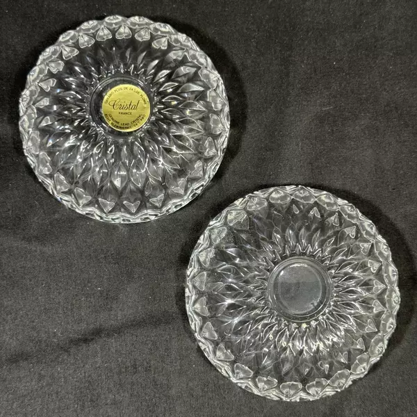Lot of 2 1986 Avon Garanti Plus Cristal Trinket Bowls France Collectibles