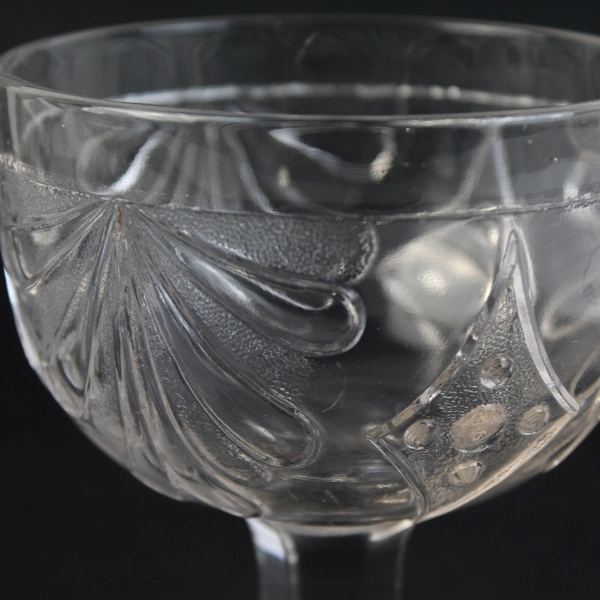 Lot of 3 McKee & Brothers EAPG Fan with Diamonds Clear Glass Buttermilk Goblets