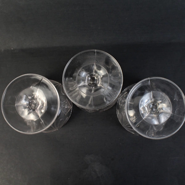 Lot of 3 McKee & Brothers EAPG Fan with Diamonds Clear Glass Buttermilk Goblets