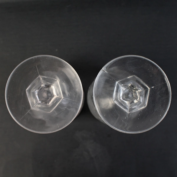 Set of 2 Unmarked EAPG Windflower Pattern Clear Glass Goblets