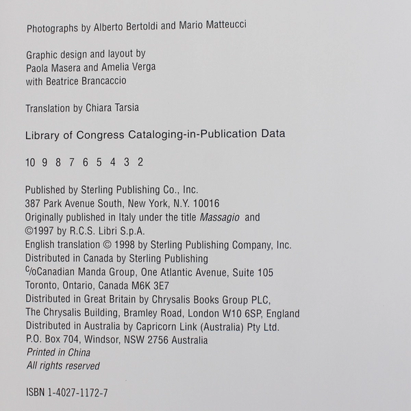 Massage Basics by Davide Sechi 1998 Hardcover Dust Jacket