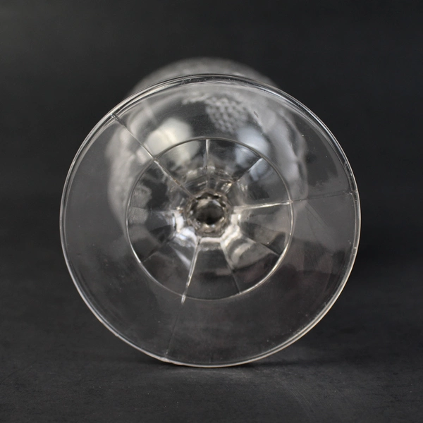 Unmarked EAPG Keystone Grape Pattern Embossed Clear Glass Goblet