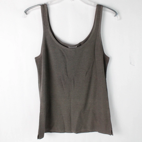 Sigrid Olsen Knit Stretch Tank Top Gray Women's Size Medium