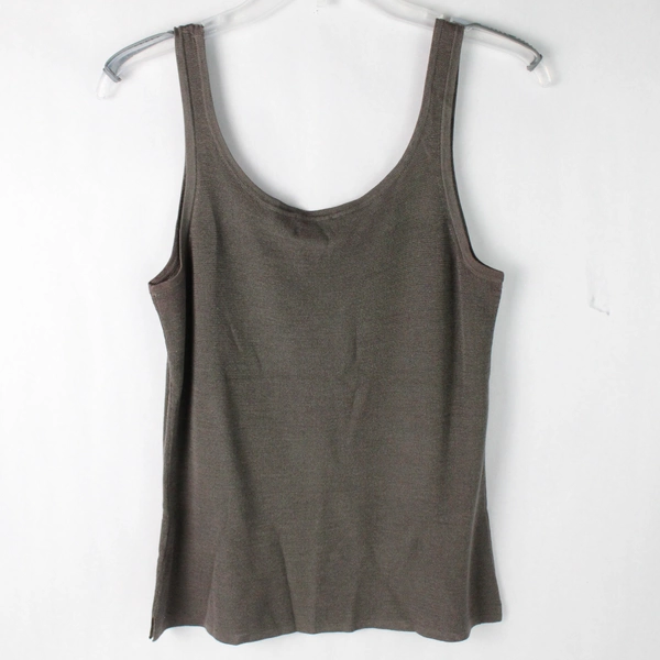 Sigrid Olsen Knit Stretch Tank Top Gray Women's Size Medium