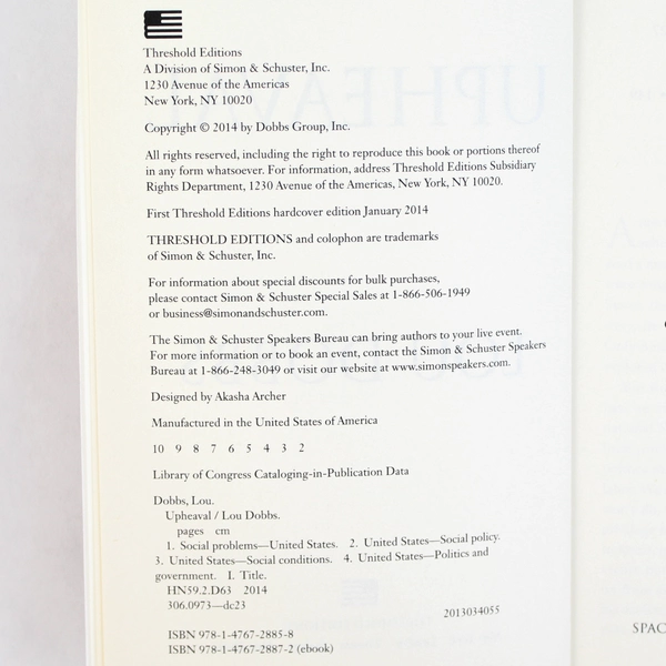 Upheaval by Lou Dobbs Paperback Book 2014