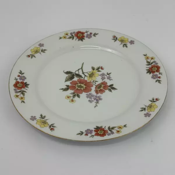 Dynasty Fine China Dalian 8.25" Salad Plate White Floral Gold Rim