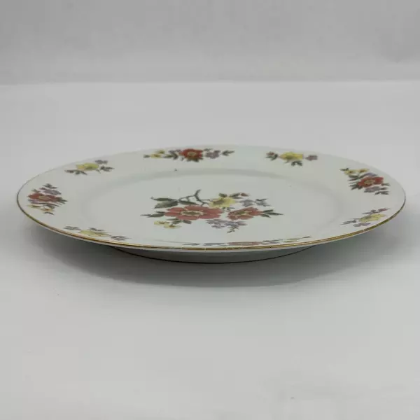Dynasty Fine China Dalian 8.25" Salad Plate White Floral Gold Rim