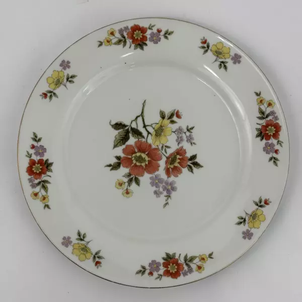 Dynasty Fine China Dalian 8.25" Salad Plate White Floral Gold Rim