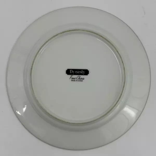 Dynasty Fine China Dalian 8.25" Salad Plate White Floral Gold Rim