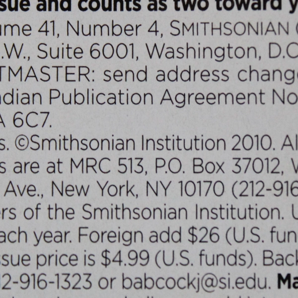 Smithsonian Magazine July/August 2010 40th Anniversary Edition 1970-2010