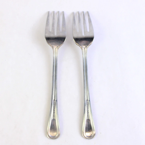 Lot of 2 Pfaltzgraff Rockport Salad Forks, 7.25" Stainless Steel Flatware