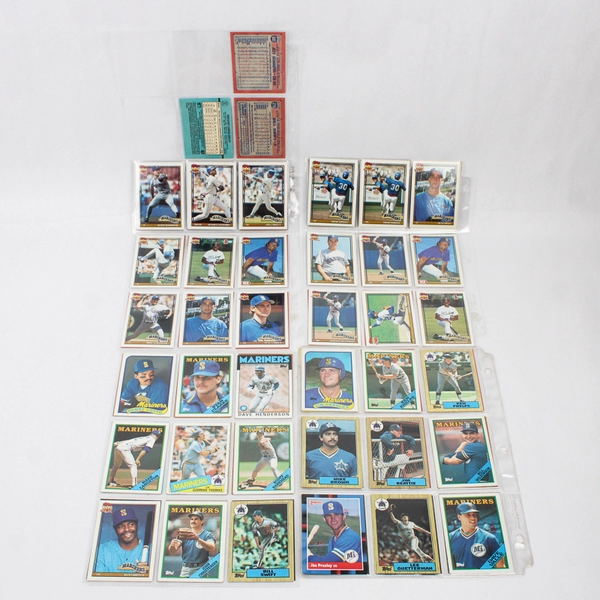 Lot Of 1980-1990 Vintage Mariners Baseball Cards 75 Cards