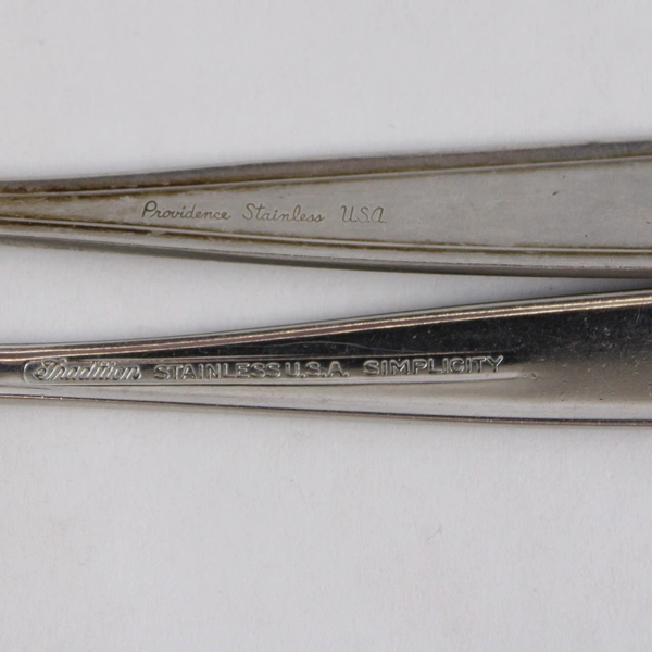 Lot of 2 Providence Simplicity Teaspoons, 5 7/8" Stainless Flatware
