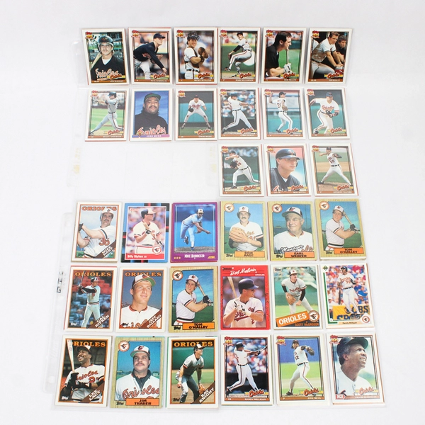 Lot of 60 Vintage 1980-1990 Baltimore Orioles Baseball Cards Trading Lot