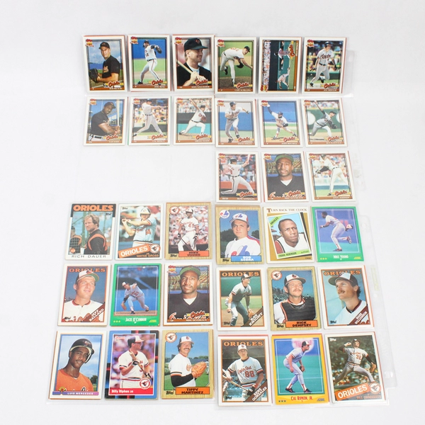 Lot of 60 Vintage 1980-1990 Baltimore Orioles Baseball Cards Trading Lot