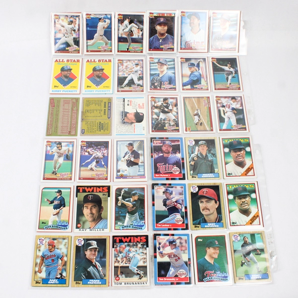 Lot of Minnesota Twins 1980-90's MLB Baseball Team Cards