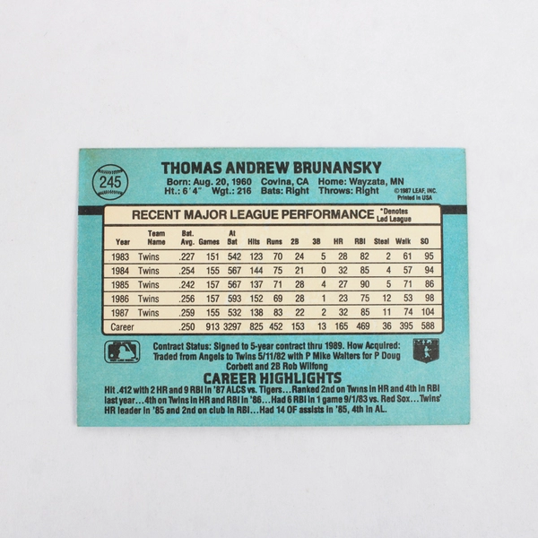 Lot of Minnesota Twins 1980-90's MLB Baseball Team Cards