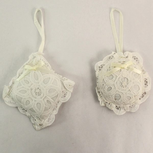 Lot of 4 Unique Victorian Lace & Star Ornaments for Holiday Decor