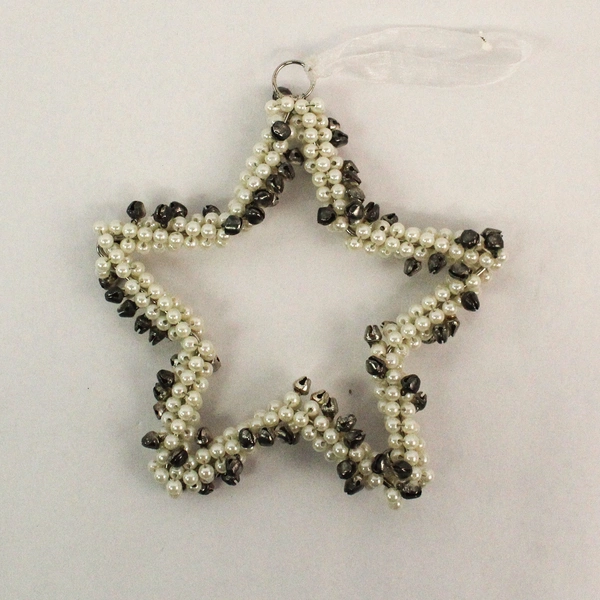 Lot of 4 Unique Victorian Lace & Star Ornaments for Holiday Decor