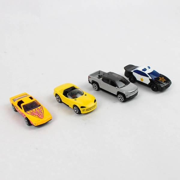4 Contemporary Hot Wheels Cars Firebird Viper Silverado EV Police