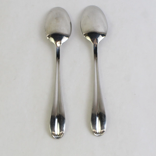 Lot of 2 Hampton Silversmiths Elaine Oval Place Spoon 8" Stainless Flatware