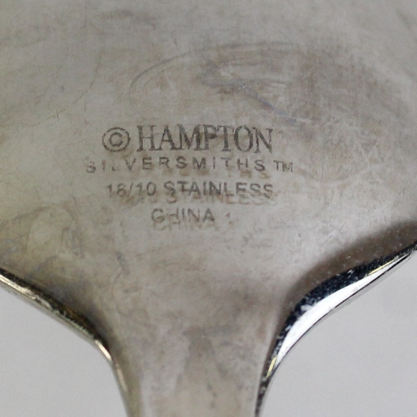 Lot of 2 Hampton Silversmiths Elaine Oval Place Spoon 8" Stainless Flatware