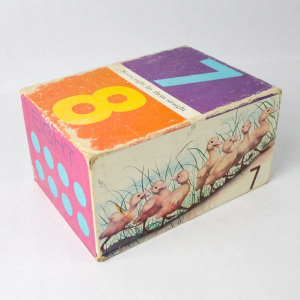 4 Piece Vintage Golden Press Stacking Cardboard Blocks One Two Rhyme