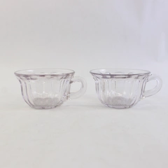 Lot Of 2 Anchor Hocking Colonial Punch Set Punch Cup Clear Glass 2" Tall