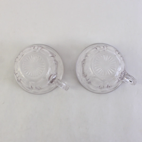 Lot Of 2 Anchor Hocking Colonial Punch Set Punch Cup Clear Glass 2" Tall