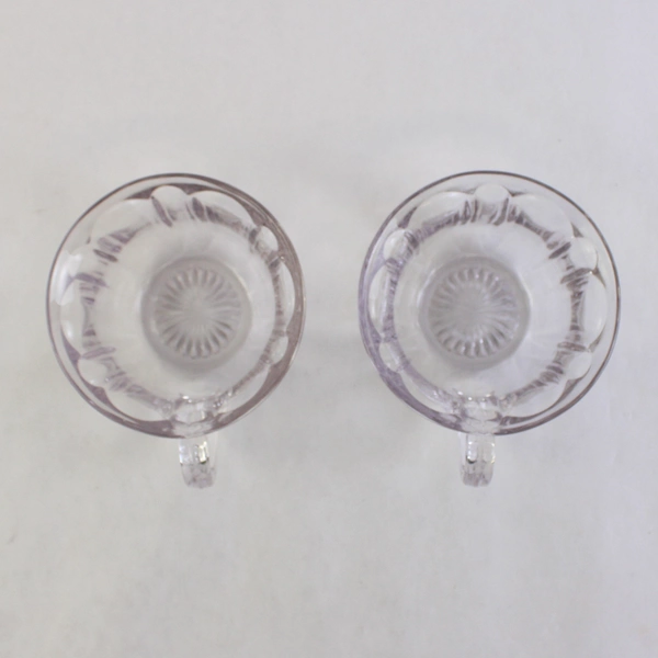 Lot Of 2 Anchor Hocking Colonial Punch Set Punch Cup Clear Glass 2" Tall