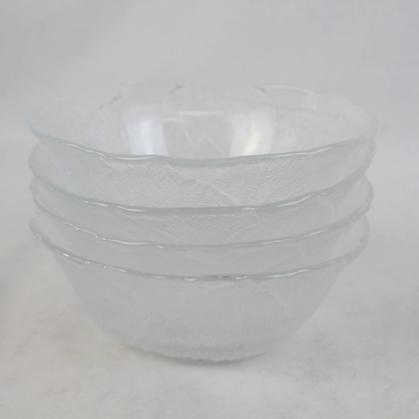 Set Of 4 Embossed And Frosted Sunflower Cereal Bowls 6.75 Inch