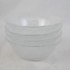 Set Of 4 Embossed And Frosted Sunflower Cereal Bowls 6.75 Inch