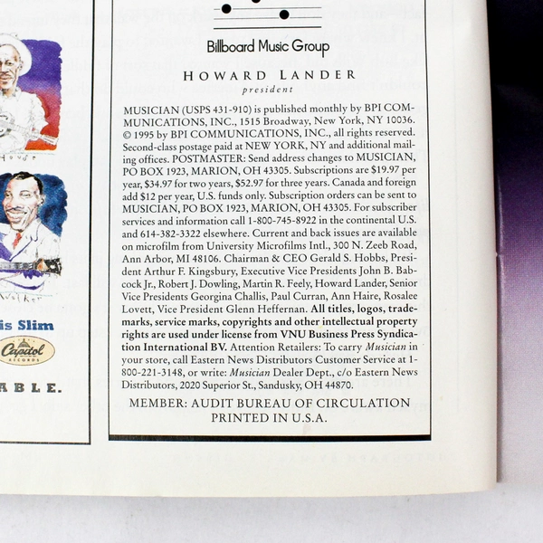 Musician Magazine September 1995 Pat Metheny Oasis Merle Haggard