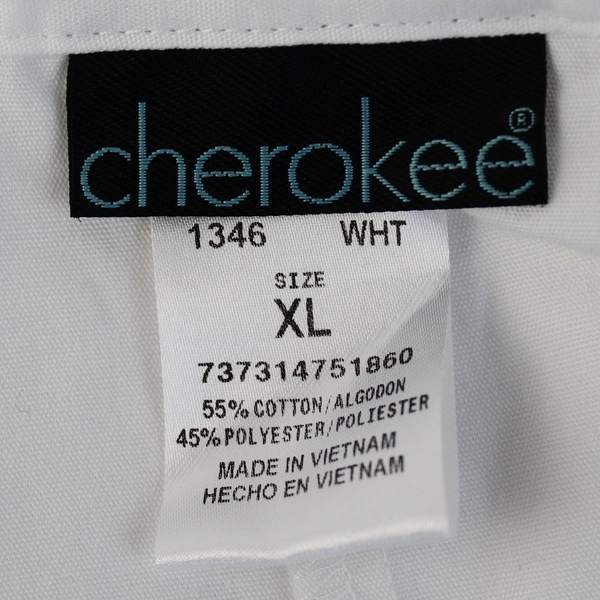 Cherokee White Cotton Blend Lab Coat Style No. 1346 Size XL