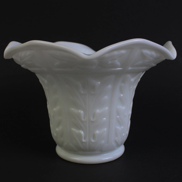 Vintage Imperial White Milk Glass Fluted Vase 6" Diameter 4" Tall
